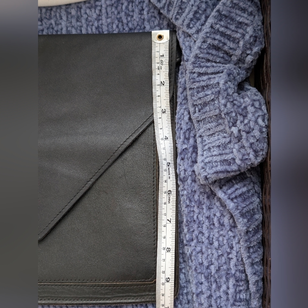 Black Leather Envelope Clutch/Laptop Case - Picture 6 of 6
